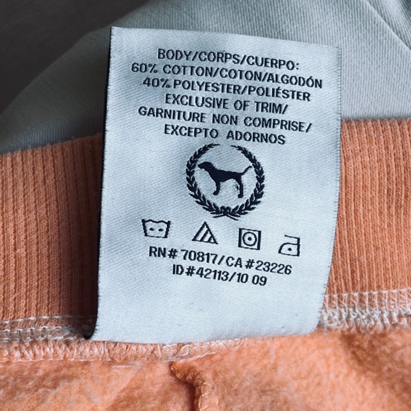 Vintage Y2K M Victoria Secret Pink Sweats Joggers Lowrise Love Pink Light Orange - Picture 3 of 12